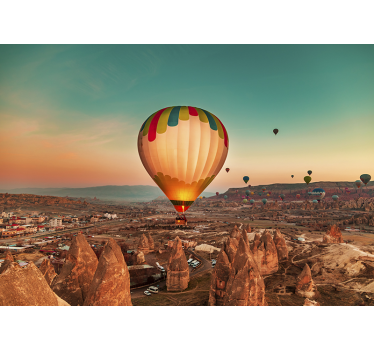 Hete luchtballon landschap fotobehang - TenStickers