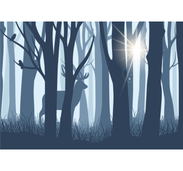 Foto behang bos stille bos scene - TenStickers