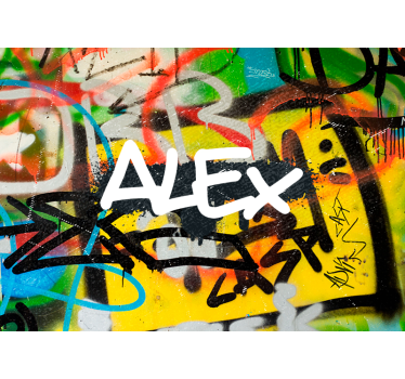 Kleurrijke stedelijke kunst graffiti fotobehang - TenStickers