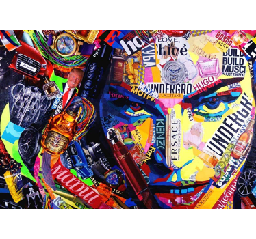 Graffiti fotobehang culturele merken collage - TenStickers