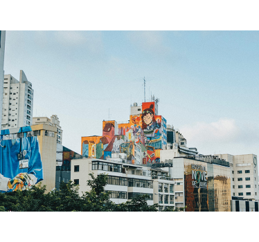 Kleurrijke stedelijke muurschildering graffiti fotobehang - TenStickers