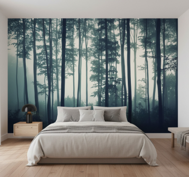 Behang bos geschilderd bos zen - TenStickers