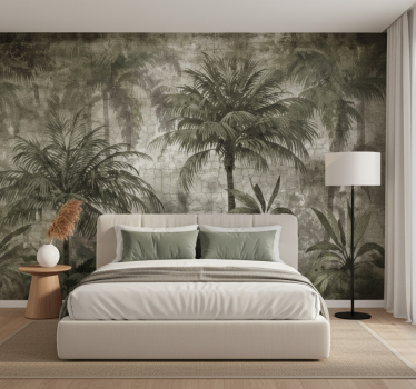 Behang bos minimalistisch palmwoud - TenStickers