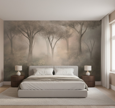 Behang bos mistige sepia wouden - TenStickers
