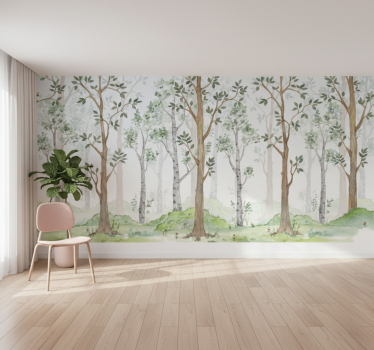Behang bos pastel houtland bries - TenStickers