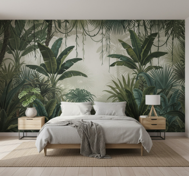 Behang bos retro jungle retreat - TenStickers