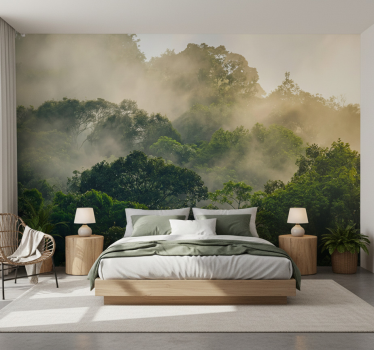Behang bos weelderige jungleboog - TenStickers