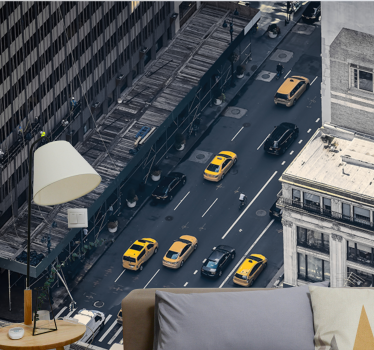 Drukke gele taxi's foto behang New York - TenStickers