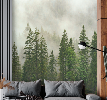Foto behang bos haze in het woud - TenStickers