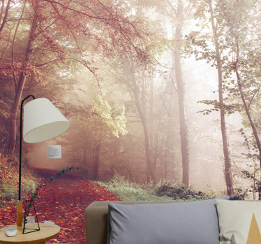 Foto behang bos herfstpad landschap - TenStickers
