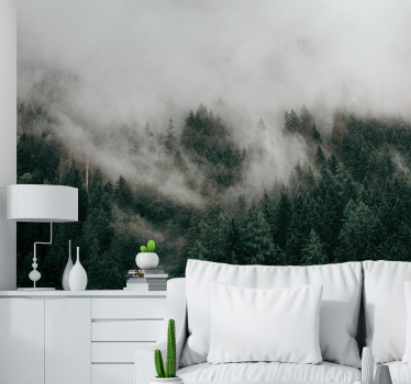 Foto behang bos mistig boslandschap - TenStickers