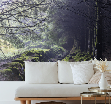 Foto behang bos mystic forest path - TenStickers