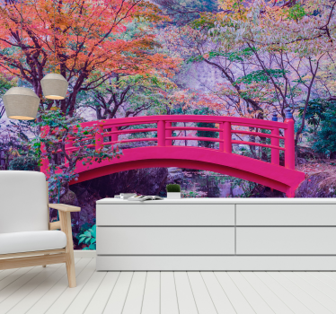 Foto behang bos rustige tuinpoort - TenStickers