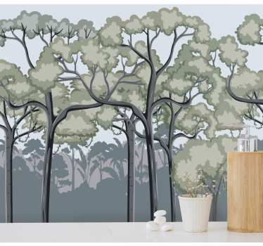 Foto behang bos serene boomkruin - TenStickers