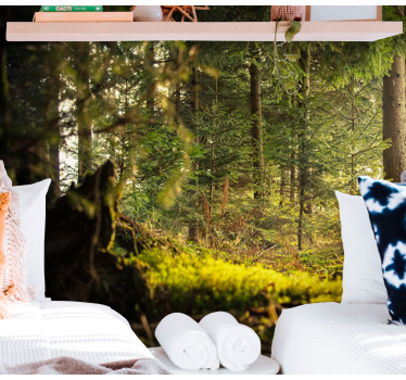 Foto behang bos serene groene landschap - TenStickers