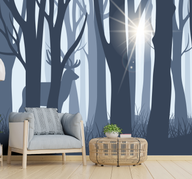 Foto behang bos stille bos scene - TenStickers