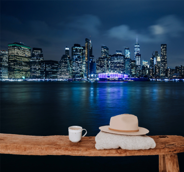 Foto behang new york avondstad uitzicht - TenStickers
