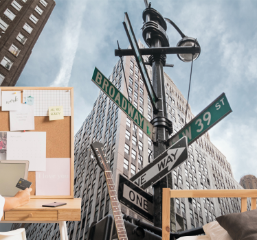 Foto behang new york broadway straatnaamborden - TenStickers