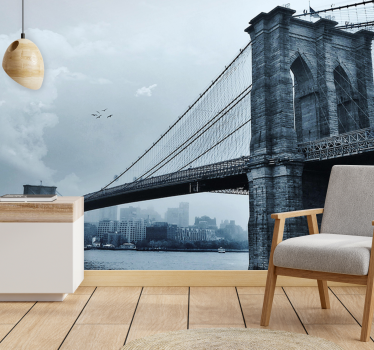 Foto behang new york brooklyn bridge scène - TenStickers