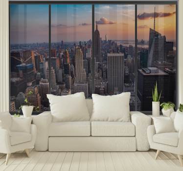 Foto behang new york stadsgezicht met empire state - TenStickers