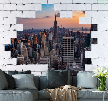 Foto behang new york zonsondergang skyline - TenStickers