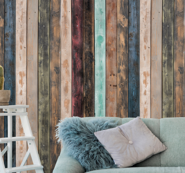 Fotobehang bakstenen met houtplanktextuur - TenStickers