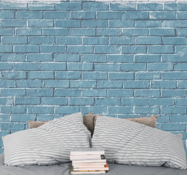 Fotobehang bakstenen textuur blauwe wand - TenStickers
