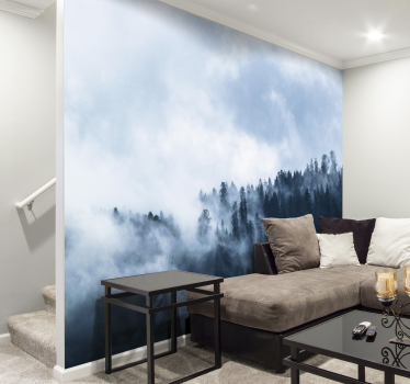 Fotobehang bos met wolken - TenStickers