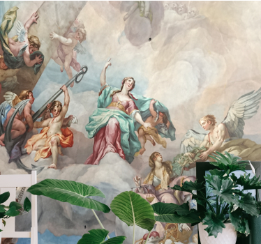 Fotobehang klassieke kunst hemelse figuren boven - TenStickers