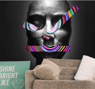 Fotobehang kunst abstracte gezichtskenmerken - TenStickers