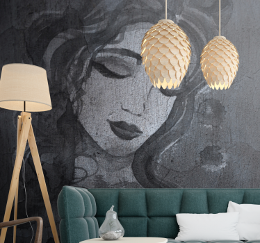Fotobehang kunst elegante vrouw portret - TenStickers