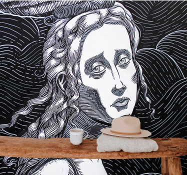 Fotobehang kunst gedetailleerd vrouwenportret - TenStickers