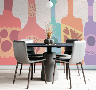 Fotobehang kunst gestileerde flessen collectie - TenStickers