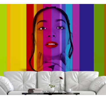 Fotobehang kunst kleurrijk portret - TenStickers