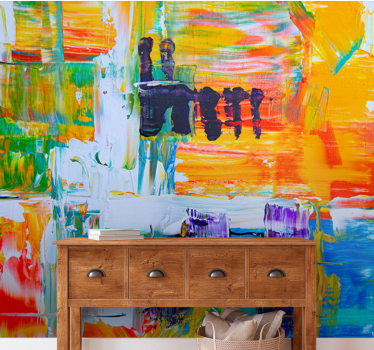 Fotobehang kunst levendige abstracte compositie - TenStickers