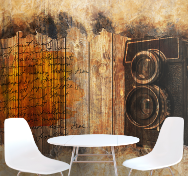 Fotobehang kunst vintage camera esthetiek - TenStickers