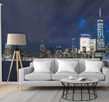 Fotobehang steden nacht uitzicht New York - TenStickers