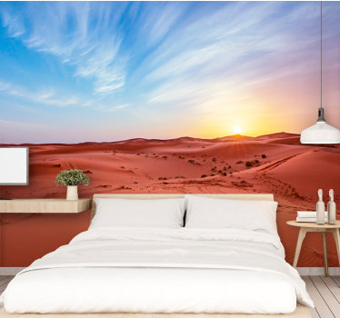 Fotobehang woestijn gouden zonsondergang - TenStickers