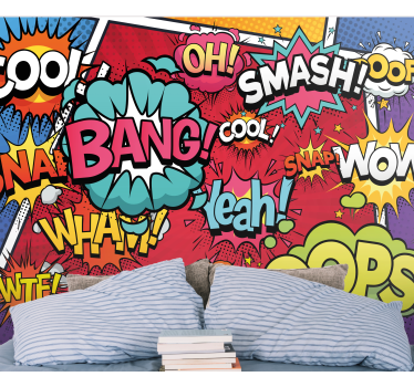 Graffiti fotobehang comic geluidseffecten - TenStickers