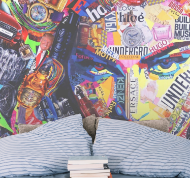 Graffiti fotobehang culturele merken collage - TenStickers