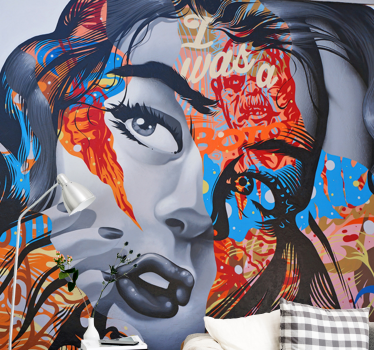 Graffiti fotobehang dynamisch stedelijk portret - TenStickers