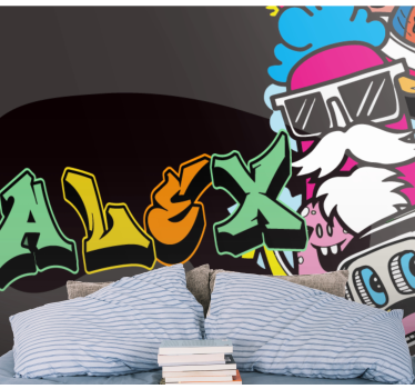 Graffiti fotobehang kleurrijke karakterkunst - TenStickers