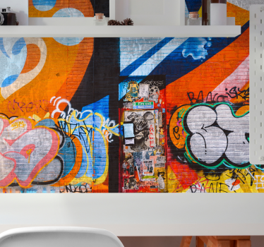 Graffiti fotobehang levendige stedelijke tags - TenStickers