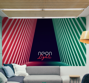 Graffiti fotobehang neon geometrische strepen - TenStickers
