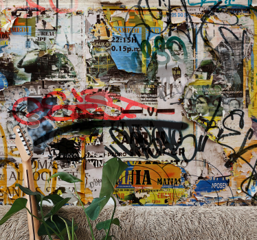 Graffiti fotobehang urban art collage - TenStickers