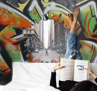 Graffiti fotobehang urban straatsfeer - TenStickers