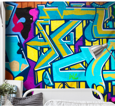 Graffiti fotobehang vrolijke stedelijke expressie - TenStickers
