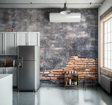 Grunge muur Baksteen fotobehang - TenStickers