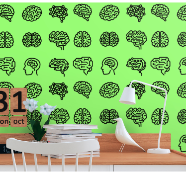 Hersenpatroonontwerp fotobehang kunst - TenStickers