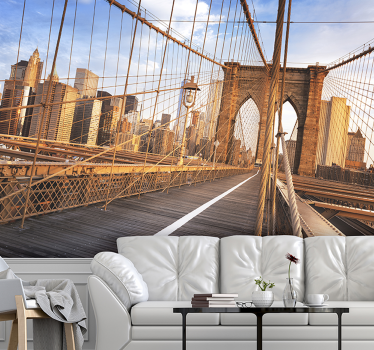 Inside Brooklyn bridge New York fotobehang - TenStickers